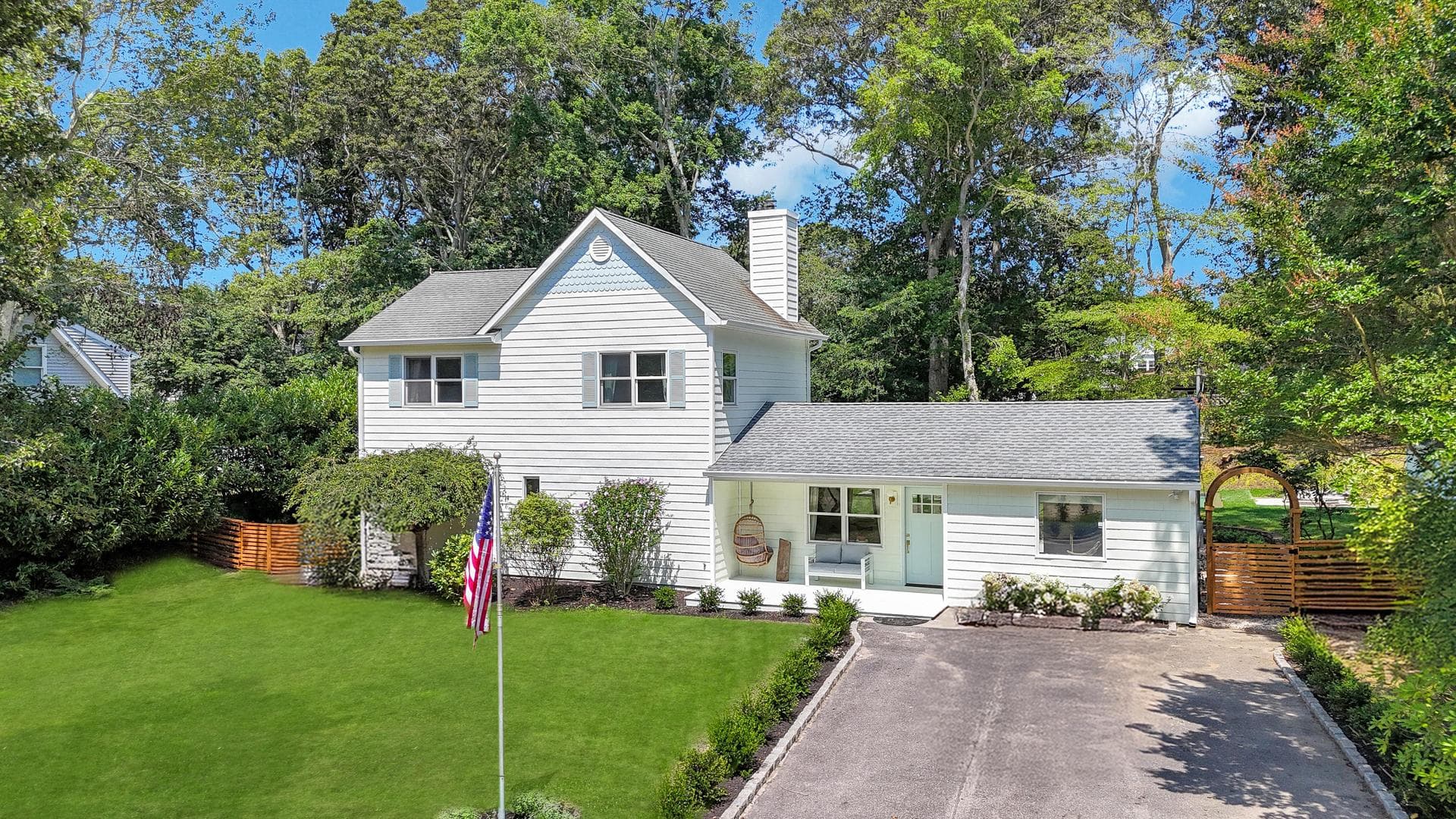 Estate entrance with landscaping