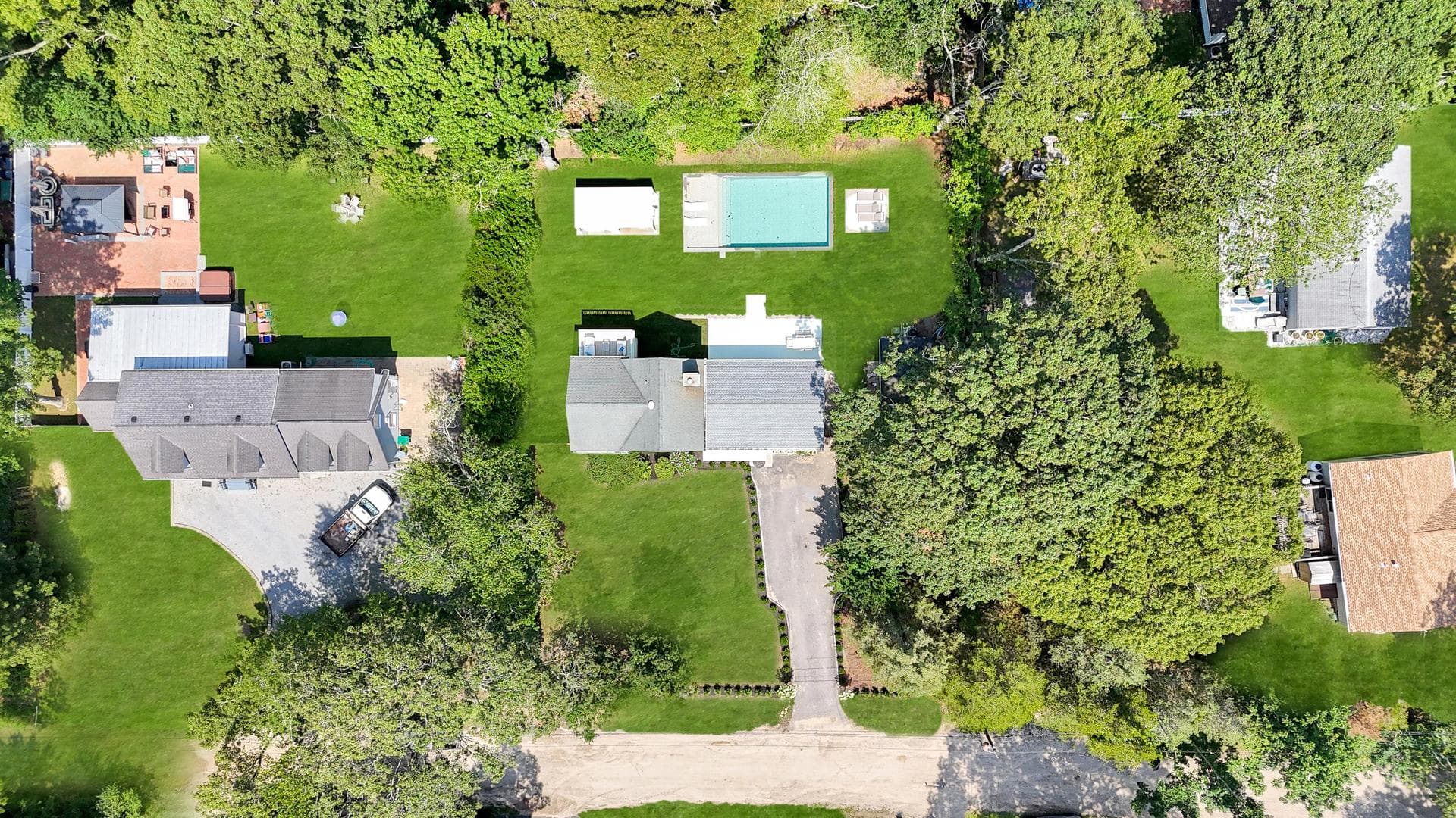 Aerial view of the property