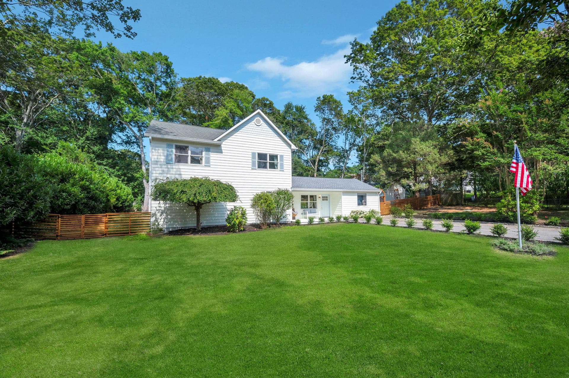 Garden view with flowers